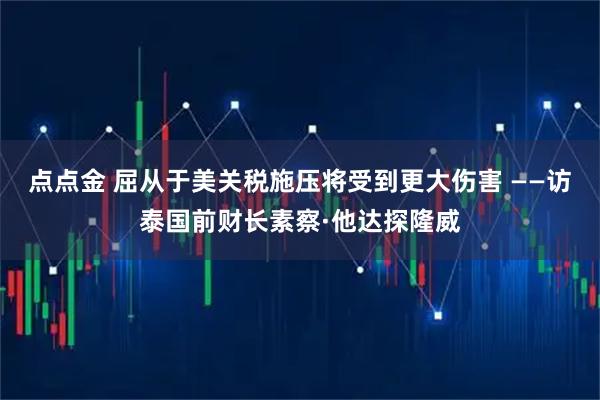 点点金 屈从于美关税施压将受到更大伤害 ——访泰国前财长素察·他达探隆威