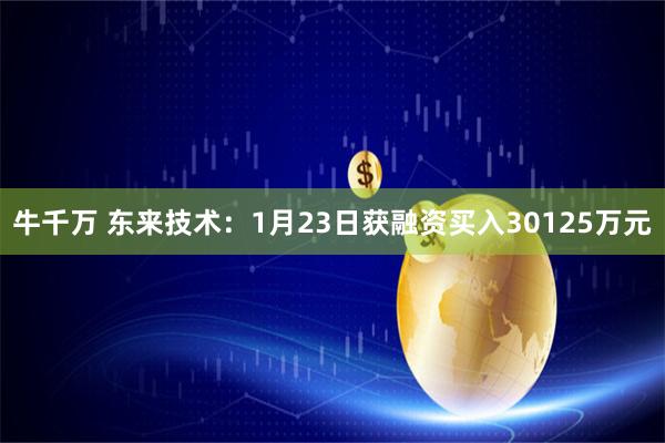牛千万 东来技术:1月23日获融资买入30125万元